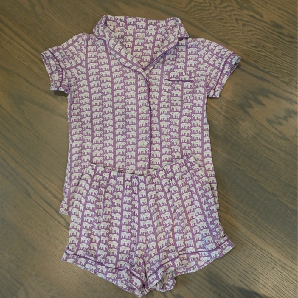 Roller Rabbit Purple Elephant Pajama set